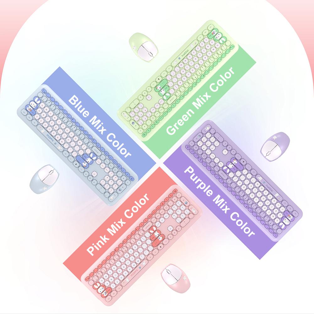 Mofii Wireless Keyboard and Mouse Set 110Key Full Size UltraSlim 2.4GHz 1200 Movement Speed USB