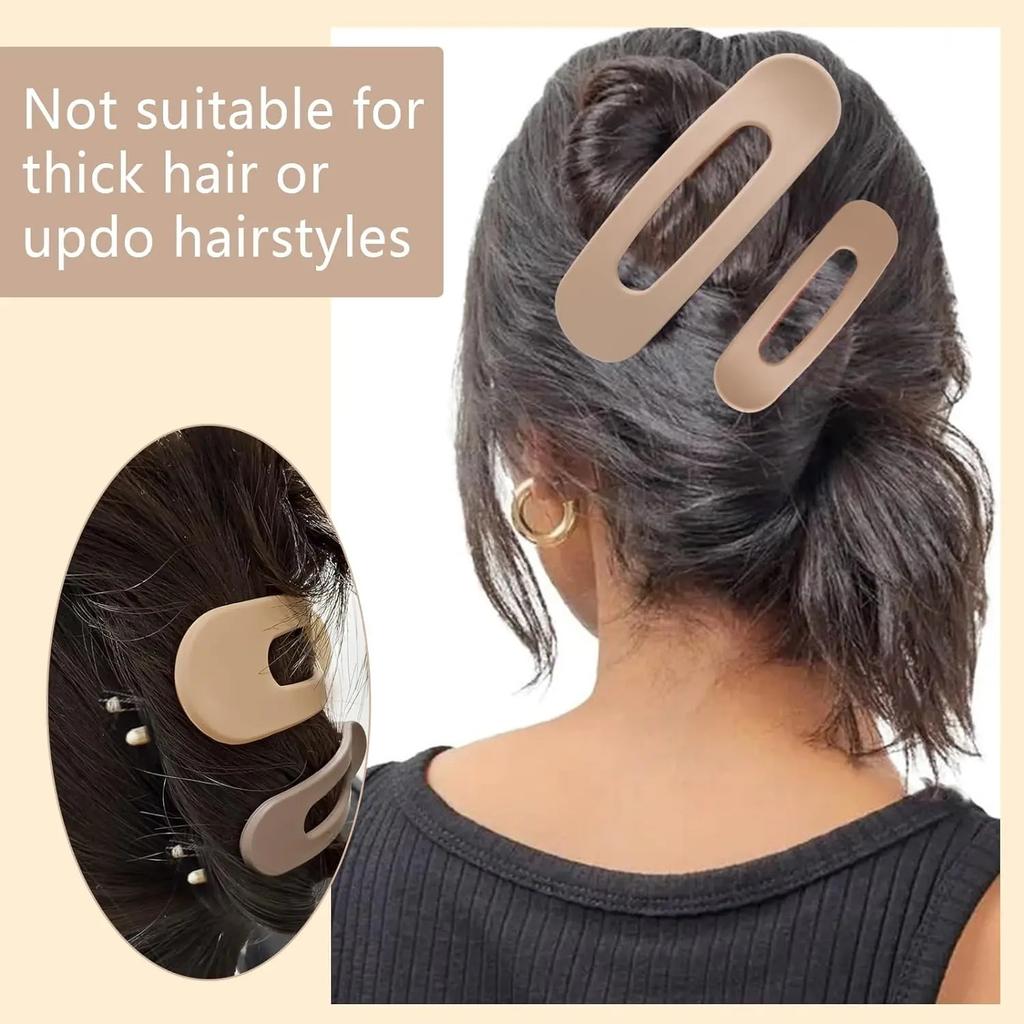 12 Pezzi Fermagli Piatto per Capelli, Fermagli Marroni Piatto a Pinza per Capelli Sottili, Fermagli a Pinza Piatto Opachi per Donne, 3 Misure Fermagli a Pinza Alligatore, S