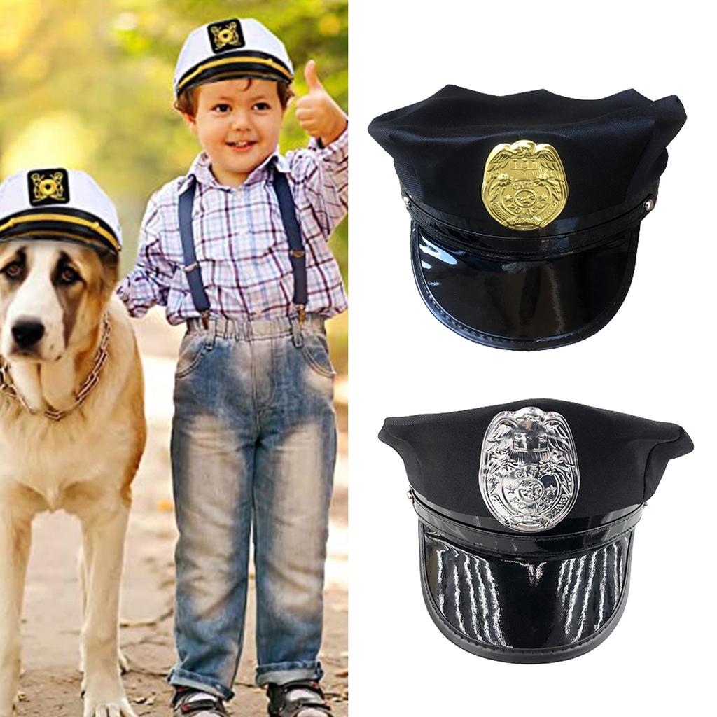 Police Children Hat Cop Cosplay Hat Captain Hat Officer Hat Accessories Stage Performances Cap Party