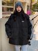 Women's 2024 Korean-Style Black Down Cotton Jacket - Winter Loose Fit, Trendy & Thickened for Students.