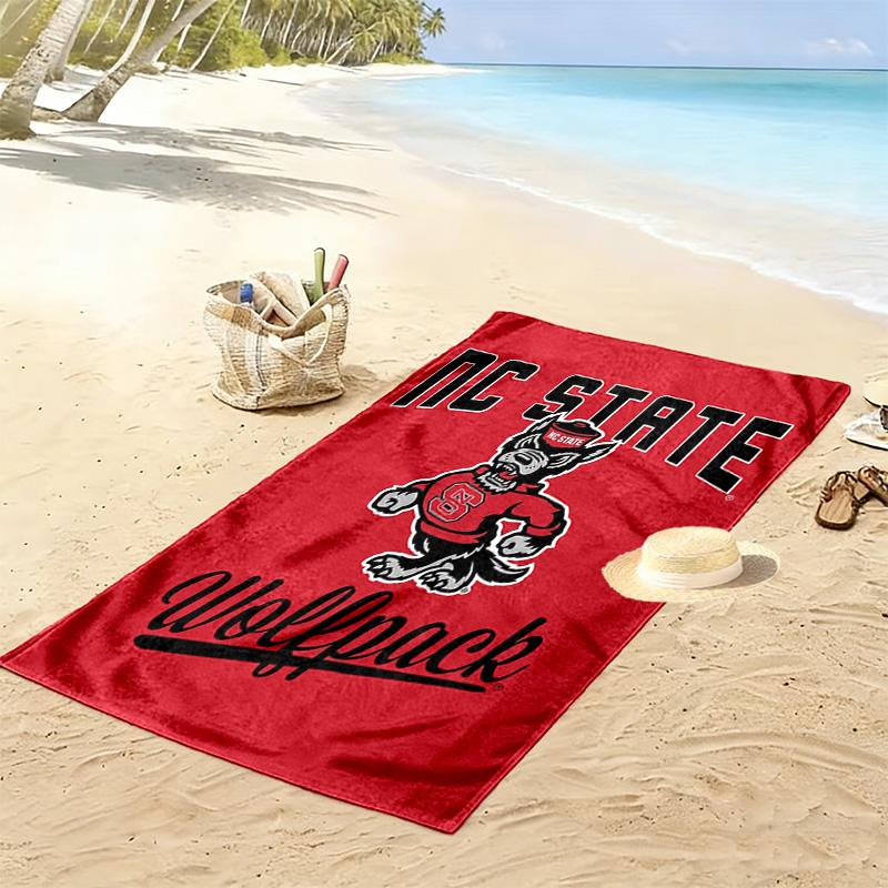 Serviette de plage Wolfpack de l'État de Caroline du Nord, Grande Serviette Douce à Séchage Rapide pour Plage Camping Natation