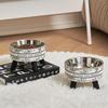 Non-Slip Stainless Steel Pet Bowl - High-Footed Design for Cat & Dog Neck Protection