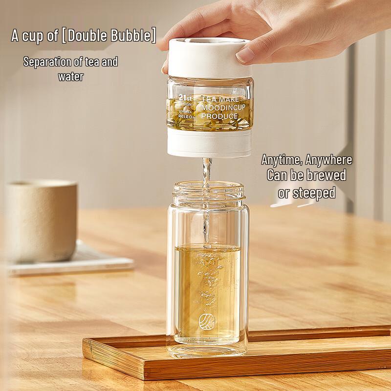 RELEA Double-Wall Glass Tea Infuser Bottle
