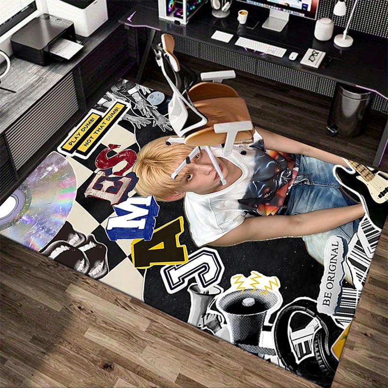 Music Rebellion Carpet For Playroom Bedroom Living Room Sofa Home Decorkids Game Area Rug Nonslip Floor Mat
