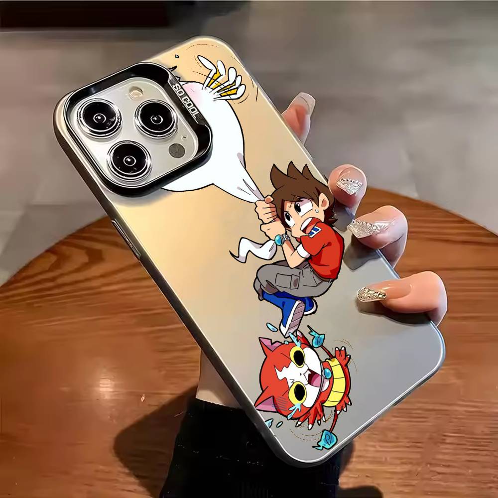 Y-Yokai Anime Watch Phone Case For iPhone 17,16,15,14,13,12,11,Pro Max,Plus Candy Silver Cover