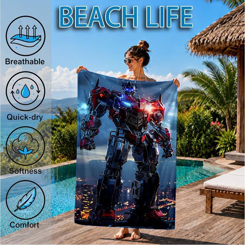 Optimus-Prime Beach Towel, Super Soft Microfiber, Perfect Gift for Her/Him, Birthday, for Pool, Beach, Travel, Decor Beach Party