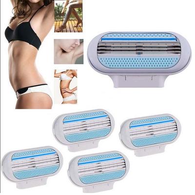 4 Pcs Brand Women Skin Shave Razor Blade Refills Replacement Shaver Blades for Body Hair Trimmer