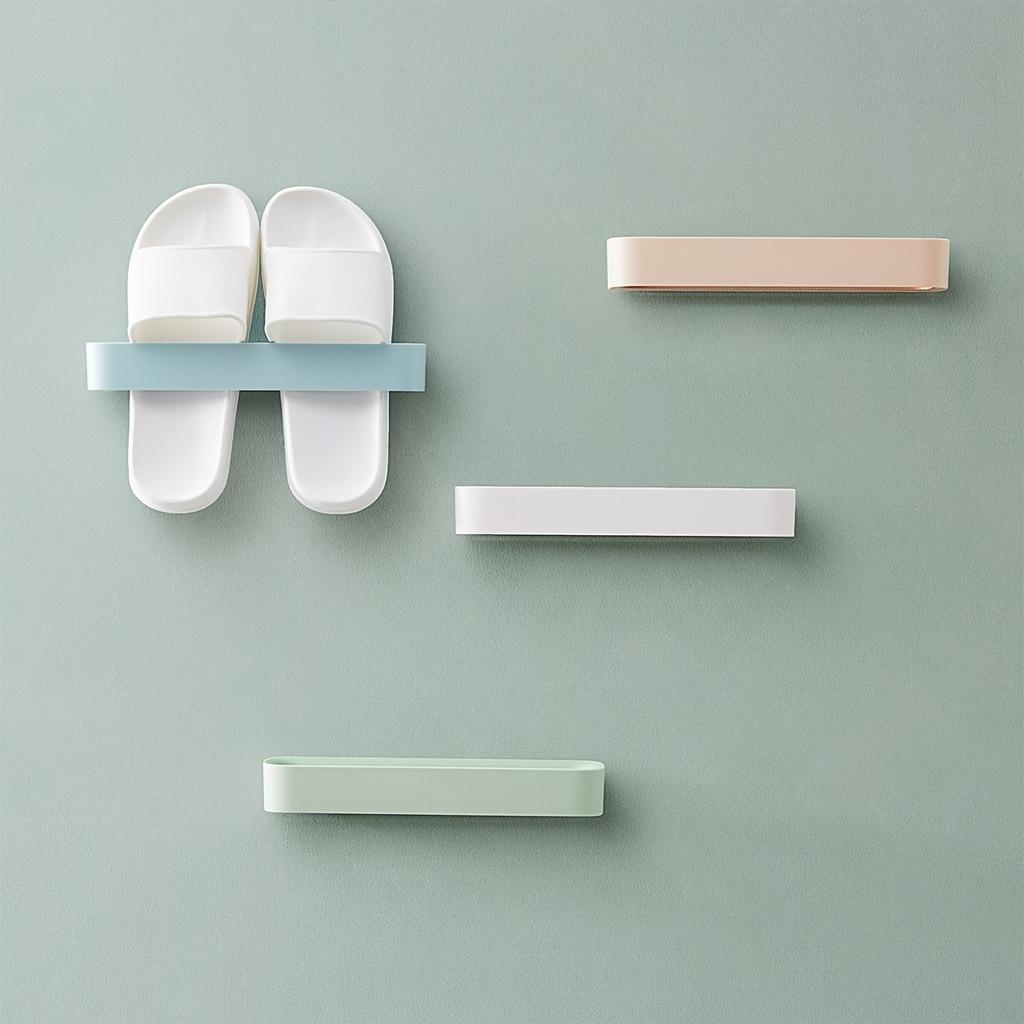 1pc Bathroom Slipper Rack, Wall Mounted Bathroom Slipper Holder, Bathroom Slipper Shelf, Bathroom Accessories, Bathroom Storage And Organization