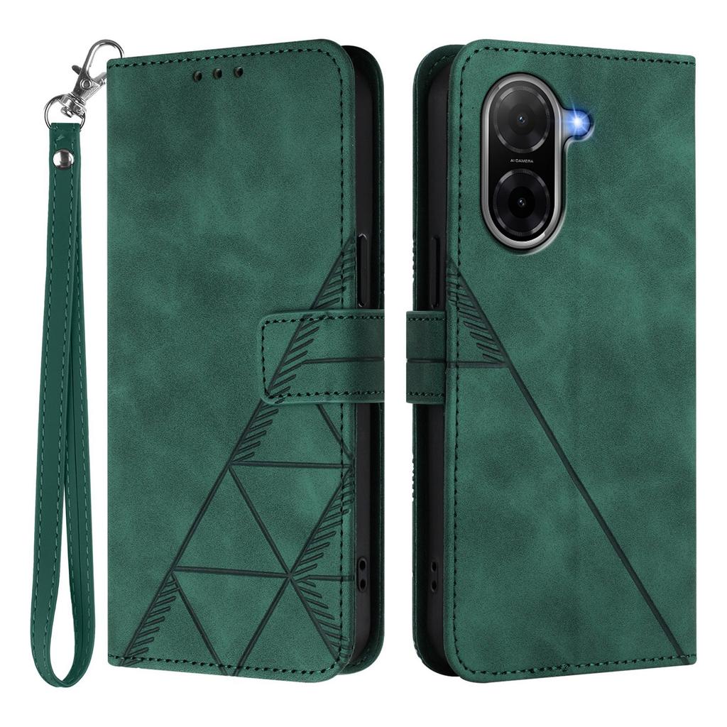 For Xiaomi Poco C71 4G/Redmi A5 4G (171.7mm) Leather Case with Hand Strap Wallet Stand Phone Cover