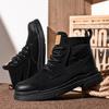 Men's shoes autumn and winter medium and high-top Martin boots new men's trend British low-top casual leather shoes retro tooling shoes