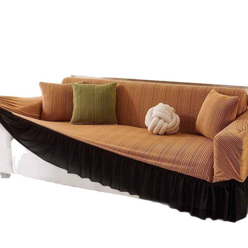 The New All Season Universal Full Coverage Sofa Cover  Anti Slip Seat Cushion  Straight Row Three or Four Person Seat  Fully Covered with Cloth