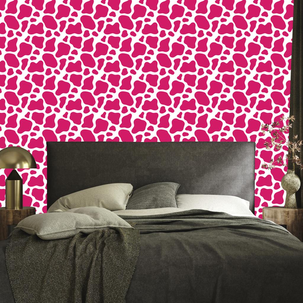 Cow Patches Wallpaper, purple and powder pink, powder pink background, 50x1000