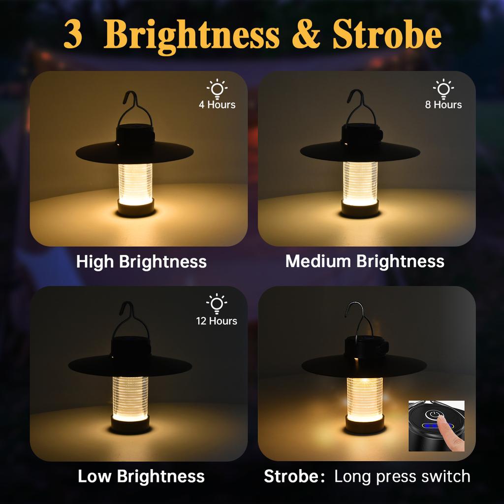 Hanging Tent Light USB Charging 4 Lighting Modes LED Emergency Lamp High Brightness with Tripod Magnetic Camping Lantern
