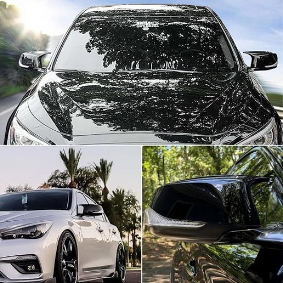 Rear Black Mirror Cover Caps M3 Style Car Parts For 2014-2024 Infiniti Q50 Q60