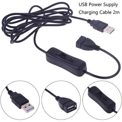 1Pc Usb Cable Male To Female Switch On Off Cable Toggle Led Lamp Power Line 2M