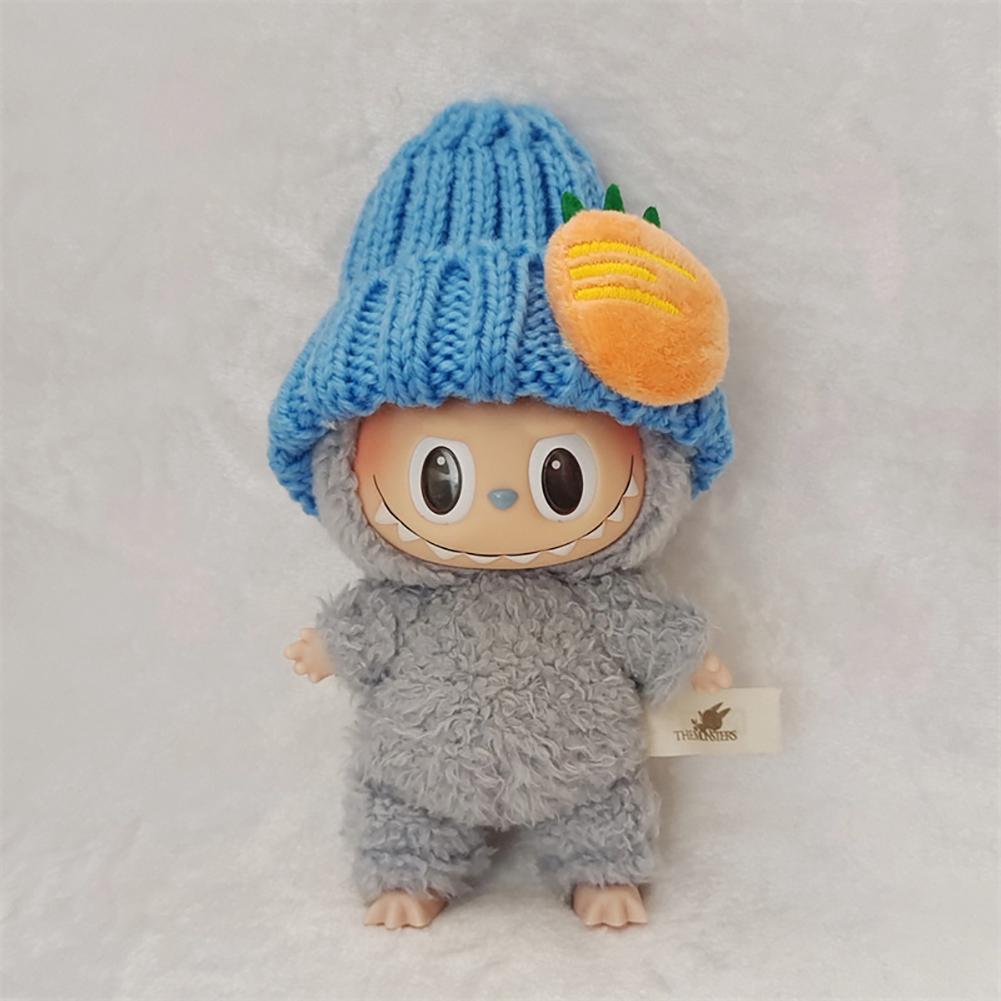 Doll Woolen Hat for Dollhouse Miniature for 15cm Labubu Color Match Hat Kawaii Cute Doll Accessories Kids Girls Toys