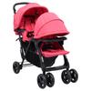 vidaXL Red Steel Double Stroller