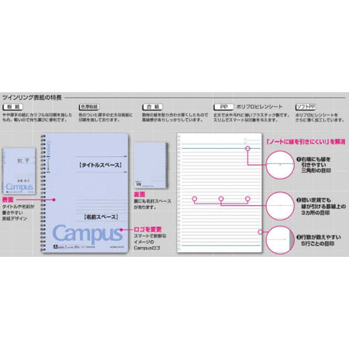 KOKUYO Note Ring Notebook Campus 3-Book Pack Su-T110A-BX3 s podšívkou A