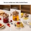 High Borosilicate Glass Honey Jar with Stirrer - Sealed Food Storage for Jam and Honey