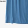 ZANZEA Women Summer Casual Round Neck Loose Sleeveless Dress