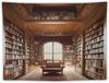 Retro Bookshelf Tapestry Vintage Library Wall Hanging Tapestries,Old Books On Shelf Classical Study Room Student Study College
