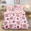3D Cute Girls Strawberry Shortcake Bedding Set Colorful Cartoon Strawberry Girl Pattern Duvet Cover Pillowcase Home Decor Room