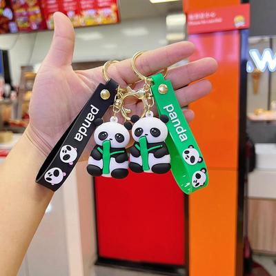 Cartoon Panda Bambus Schlüsselanhänger Anhänger: PVC Schlüsselanhänger & Auto-Taschenanhänger