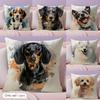 Cute Pet Dog Art Cushion Cover Natural Linen Pillow Case DoubleSided Print Decorative Sofa Pillowcase Home Decor Gift
