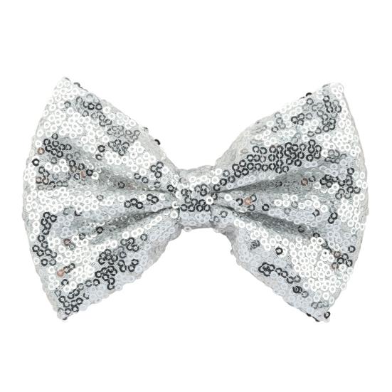 Hairpin Safety Rounded Corner Clip with Burr-Free Metal Spring Bow Shape Shiny Sequin Decoration Hairpin Children Sparkling Hair Accessory