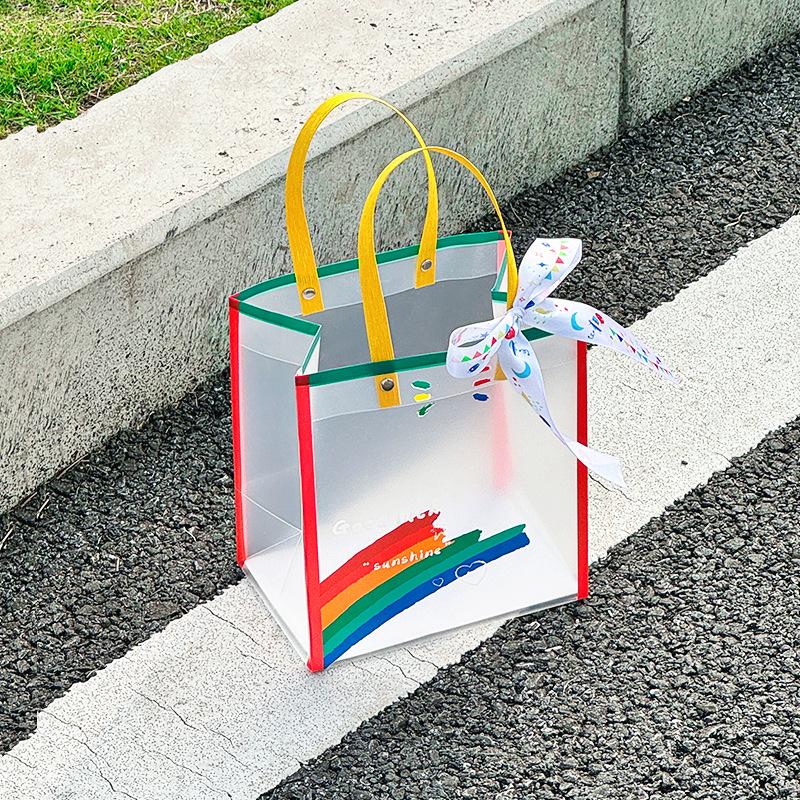Kindergarten Party Favor Gift Bag with Transparent Handle for Back-to-School and Birthday.