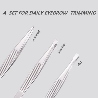 3pcs Stainless Steel Tweezer Eyebrow Clip Eyebrow Tweezers Epilator Clips Beauty Tools for Beauty Salon Home Use