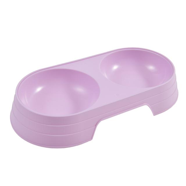 1Pc Macaron Color Pet Bowl Plastic Cat and Dog Double Bowl Pet Supplies Accessories Cat Food Bowl Pet Products