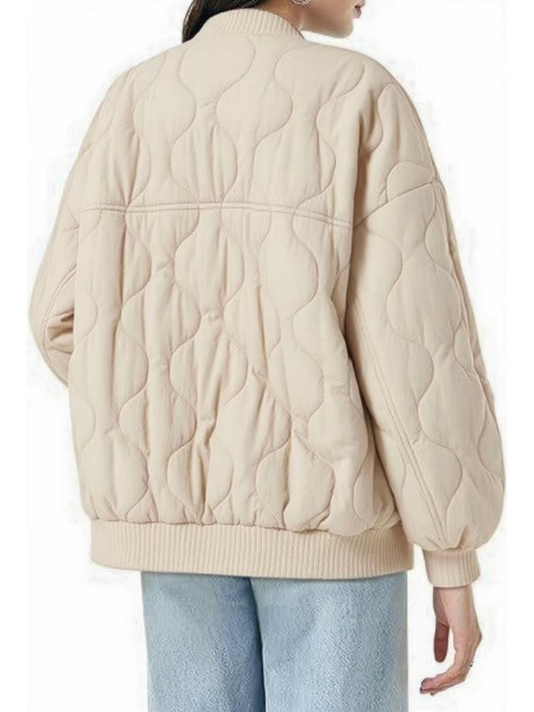 Women Jacket ,stand Collar, Pure Color, Loose and Casual, Long-sleeved ,zipper Fleece Jacket,single-breasted Plush,pocket,baseball Jacket