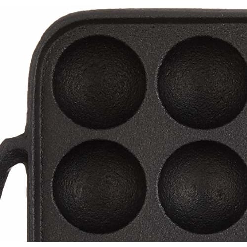 Ikenaga Iron Works Takoyaki Maker, 16-Cavity, IH Compatible, Made In Japan, Cast Iron Plate, Black, Dencho Senka