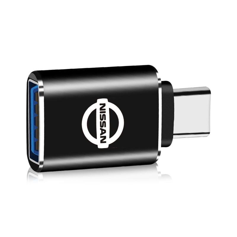 1Pcs Car Charging Adapter Type-C To USB Converter Car Accessories For Nissan Nismo Qashqai X J10 Trail Tiida Juke Teana Pulsar Altima