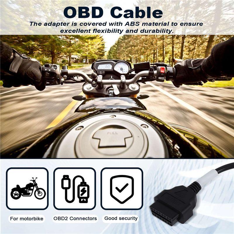 Durable-6 To 16 Pin OBD2 Connectors Diagnostic Tools OBD Extension Cables Adapters For Kawasaki Motorcycle Z Serie