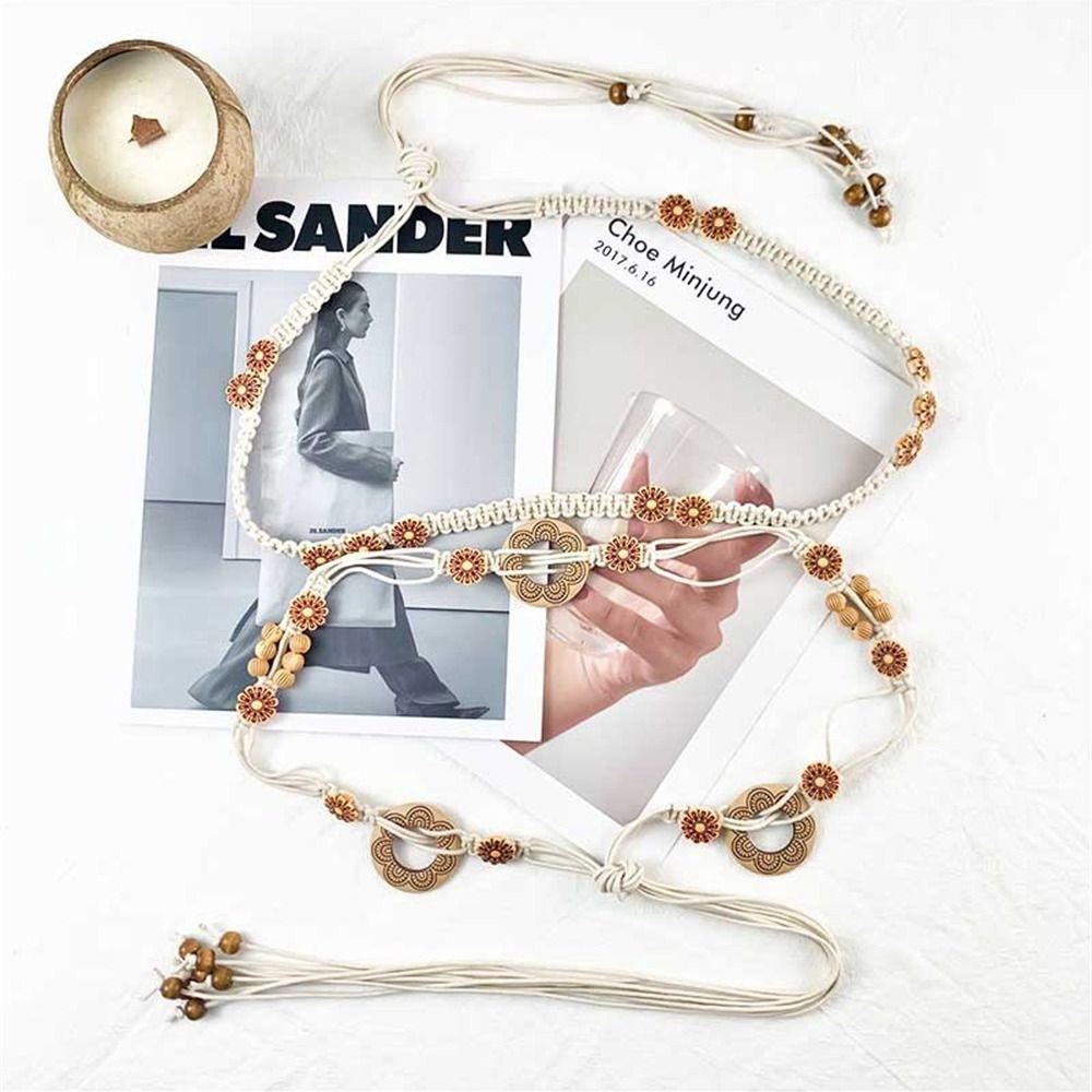 Versatile Chain Waist Bohemian Style Ethnic Style Belt Casual Waist Rope  for Women