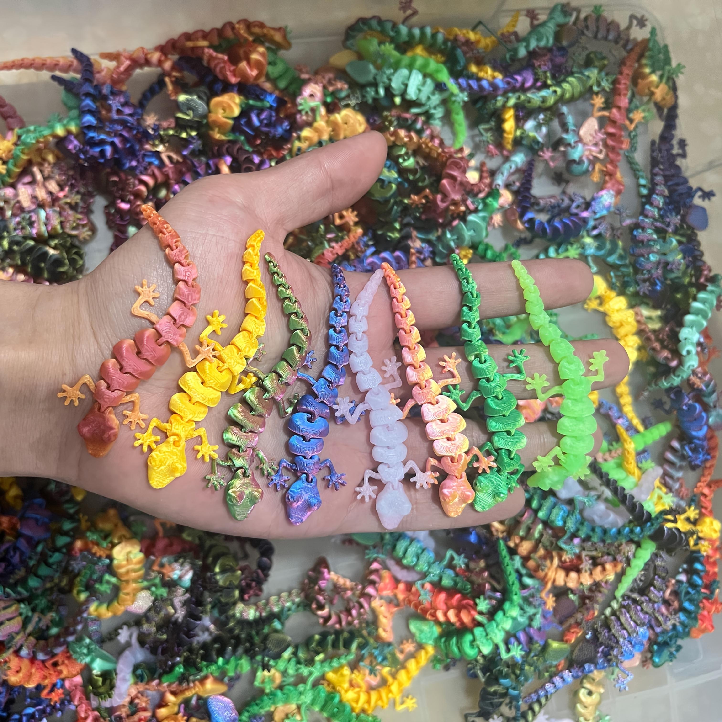 

10 шт. напечатанных на 3D-принтере гекконов из материала PLA, ярких цветов, подходят для рождественских, пасхальных, ко Дню святого Валентина и других праздничных украшений и декораций 10 pieces