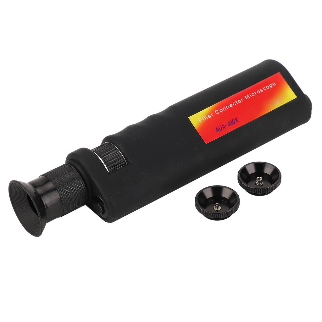 Handheld Fiber Optic Microscope 400X Accurate Optical Fiber End Magnifier with Slip Proof Rubber Shell for SC FC ST LC