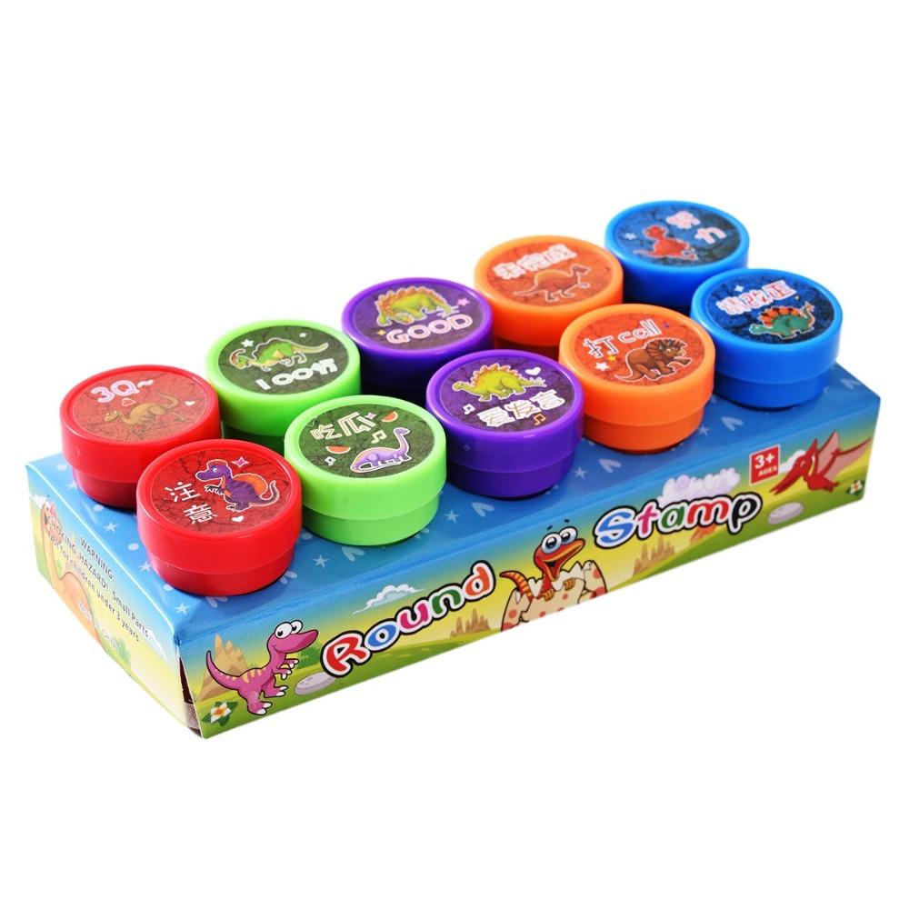 10/12/26Pcs Self-ink Children's Self-stamp Set  for Children Treasure Box Prize Birthday Party Gift