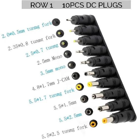 Universal 34pcs DC Connectors Plug Kit DC Power Adapter Connector, 5.5 x 2.1mm Female Base niversal DC plugs power converter