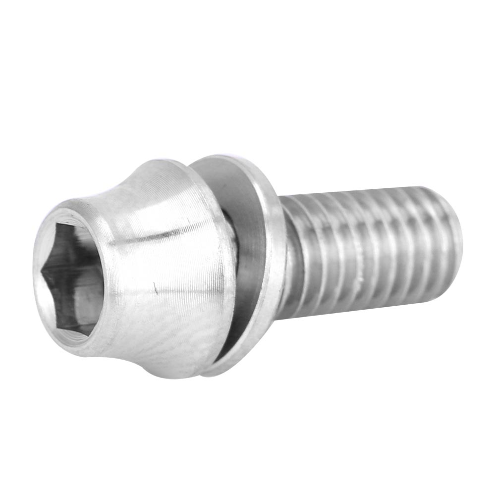 Bicycle Titanium Alloy Water Bottle Cage Screw Bolt M5x12 16mm with Washer (Titanium M5x12)