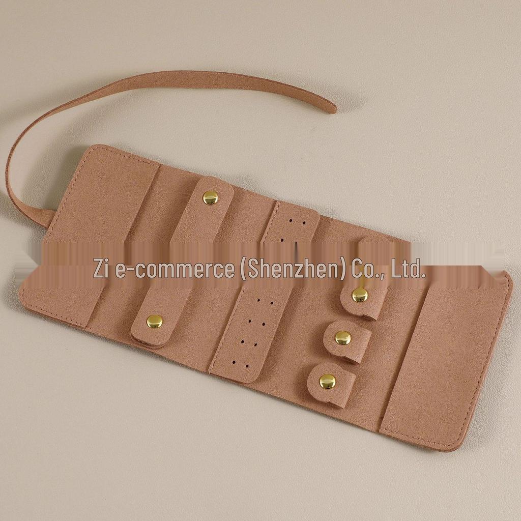 Tragbare Multifunktionale Schmuckaufbewahrungsrolle für Ohrringe, Ringe, Halsketten, Uhren - Mikrofaser-Beutel, Anpassbar mit Logo