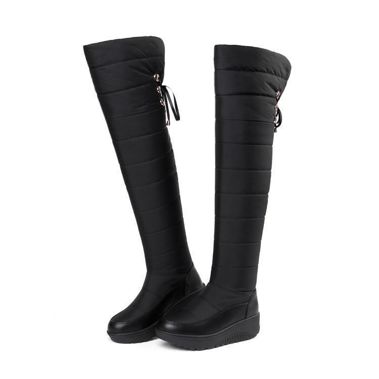 Winter thickened velvet boots children thick-soled non-slip waterproof down snow boots warm and cold-resistant cotton shoes flat heels