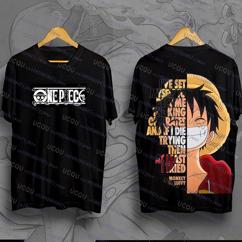 

Hot Japanes One Piece Cotton Luffy Tshirt Men Breathable Cotton TShirt Summer Women Men Oversize Bandai Cosplay Tees Men Clothes 4XL