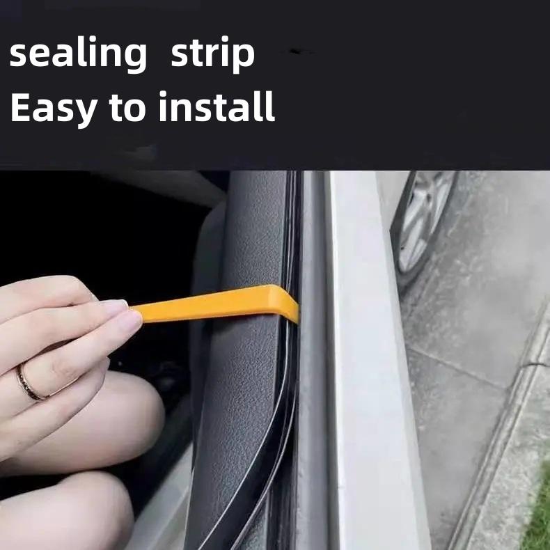 Universal V-Shaped Car Window Sealing Strips Rubber Auto Window Gap Filler Weatherstrip Car Door Noise Ulation Strips
