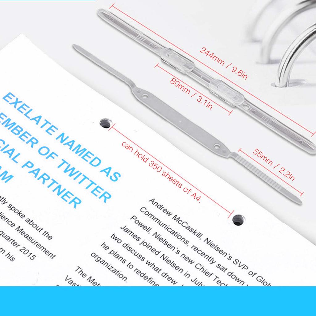 50 ks Kancelářské spony 2 dírkové železné klipy na papír hrotové spony vázací svorky 80mm rozteč děr pro 350 listů papíru A4