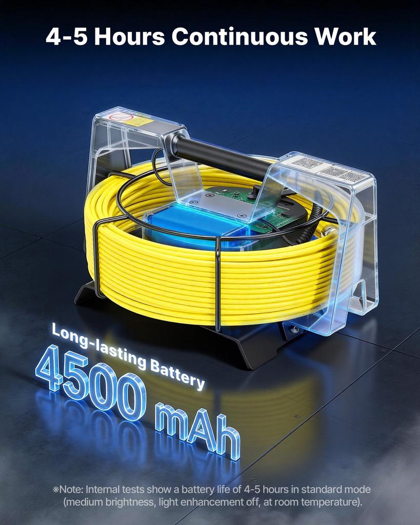 2026 Upgraded Sewer Camera with WiFi, 30m Drain Pipeline Camera, IP68 Snake Plumbing Cameras with Light- 12 LEDS, Wireless WiFi Connectivity to