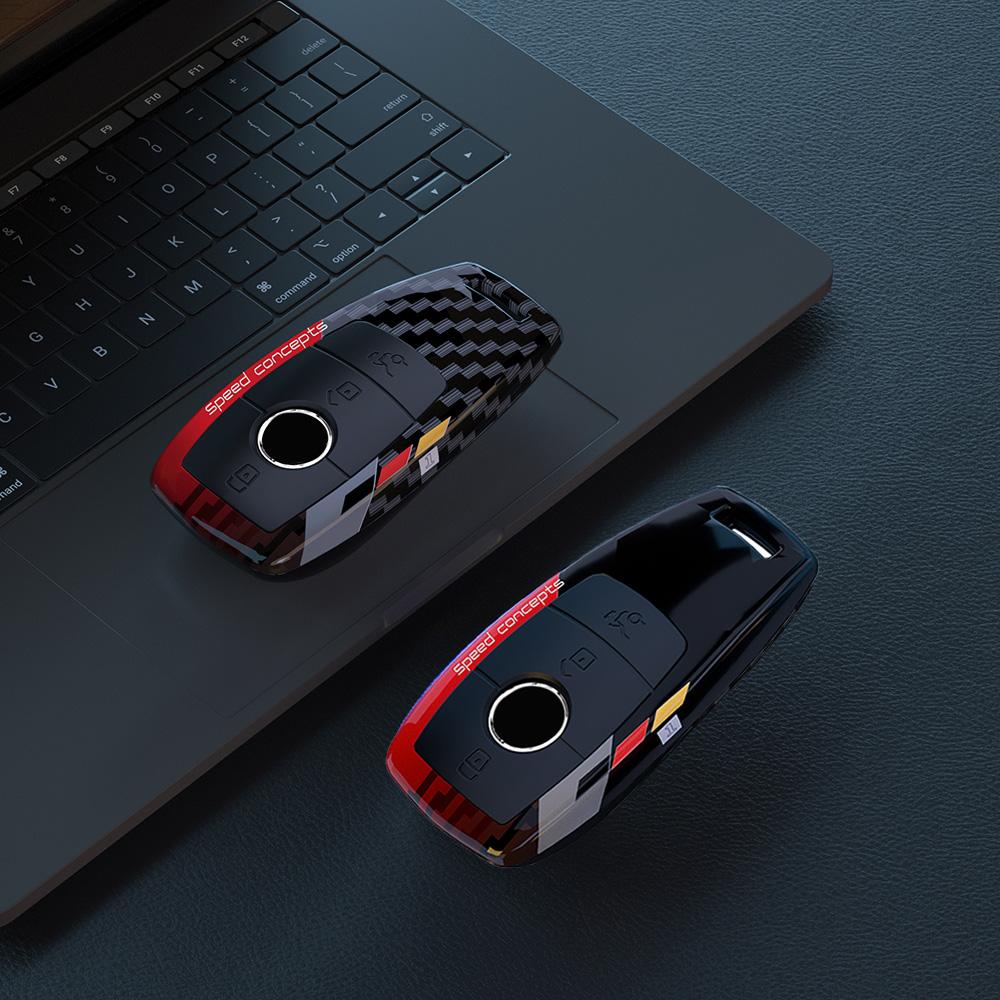 ABS Carbon Car Key Case Cover for Mercedes Benz E C S GLC Class E200 E400 E63 W213 S550 S560 C260 A200 Key Shell Protector