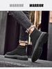 Men's Retro Leather Work Boots - Large Size, Soft Sole, Plus Velvet Warm High-Tops